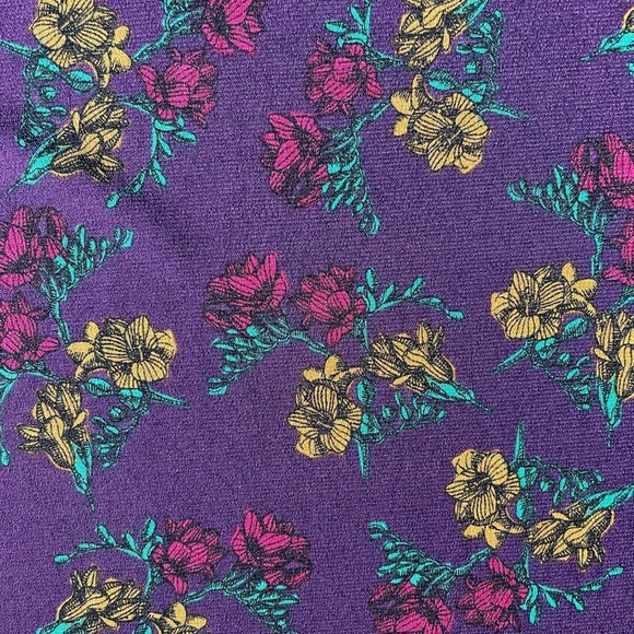 LuLaRoe Plum Purple & Floral Jersey A-Line Maxi Skirt XL (Altered from 3XL) - Picture 5 of 10
